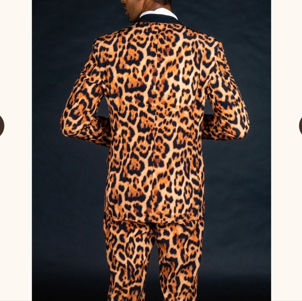 Shinesty The Fastest Finishers Leopard Print Suit Jacket 50 Pants 38x35 - Picture 2 of 9